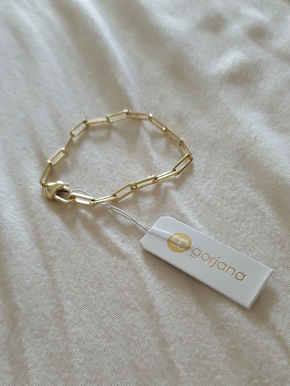 Gorjana Gold Link Heart Padlock Paperclip Bracelet